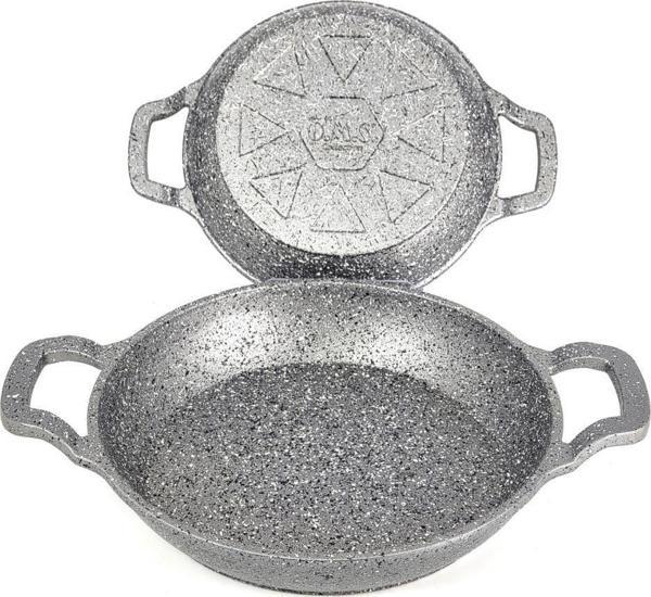 OMS 3729 Döküm Granit 2 Parça Kapaksız Sahan Set 18-20 cm Gri - Image 1