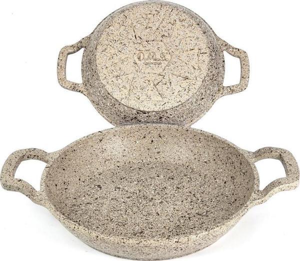 OMS 3729 Döküm Granit 2 Parça Kapaksız Sahan Set 18-20 cm Kumbeji - Image 1