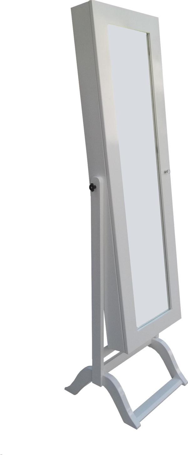 Ayna 12608 boy Takı dolap model Dikdörtgen MDF İskelet Parlak Beyaz Lake El Yapım - Image 1