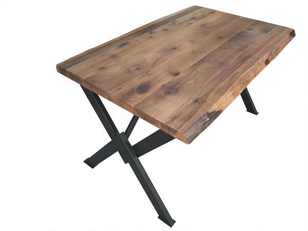 Masa 12433 KÜTÜK desen Model Metal Siyah X Metsal Ayak  EL Yapım - Image 1