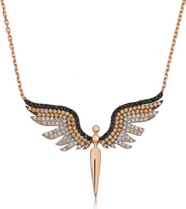 Himarry ​925 Ayar Gümüş Rose Mikail Meleği Kolye - Image 1