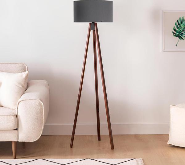 Homing Antrasit Kumaş Başlıklı Tripod lambader AYD-2932 - Image 1