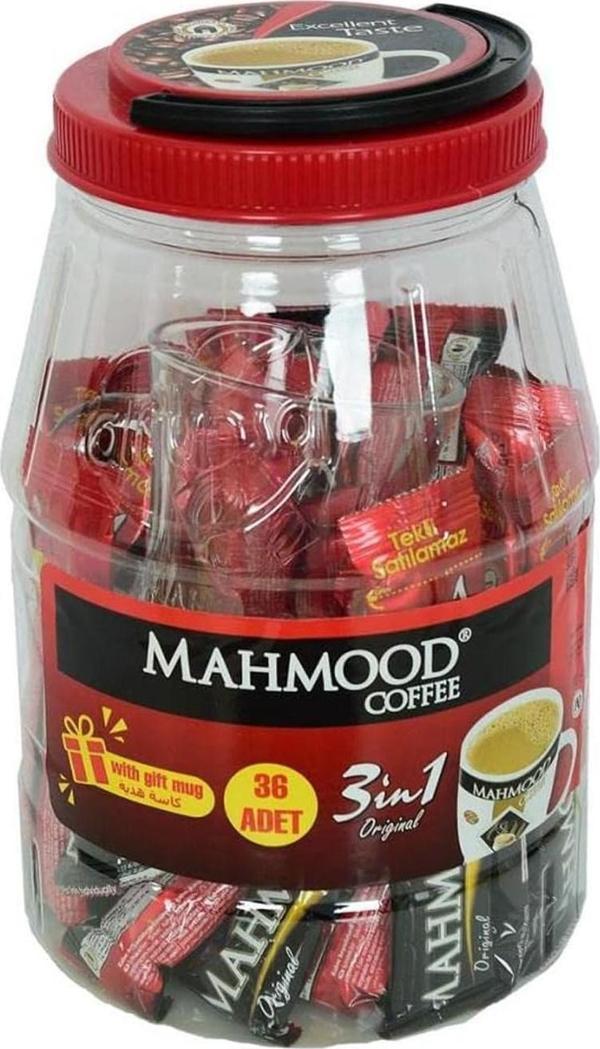 Mahmood Coffee 3 ü 1 Arada Hazır Kahve 36'lı + Cam Fincan Hediyeli - Image 1
