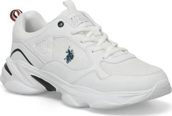 U.S. Polo Assn. BOB 4FX BEYAZ LACİVERT COMFORT CASUAL ANATOMİK SPOR AYAKKABISI - Image 1