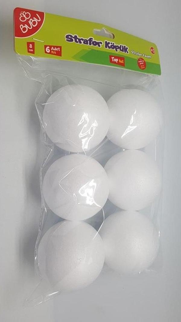 Bu-Bu Strafor Köpük Top 8 cm 6'lı Paket - Image 1