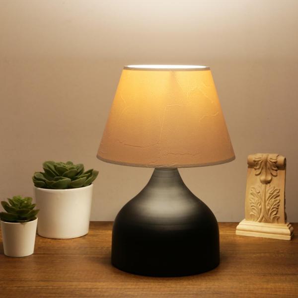 Homing Milano Metal Gövdeli Desenli Abajur Krem Başlık AYD-3127 - Image 1