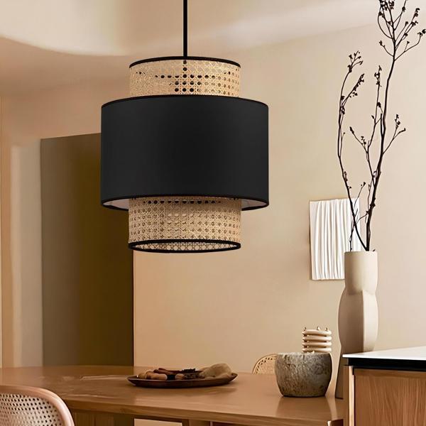 Homing Balat Serisi Kumaşlı Hazeran Rattan Sarkıt Avize AYD-3507 - Image 1