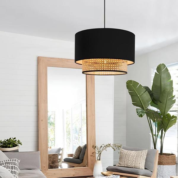 Homing Siyah Kumaş Hazeran Rattan Sarkıt AYD-3743 - Image 1
