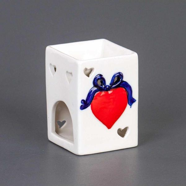 Euro Flora Seramik Buhurdanlık Kalpli 8,5x10 Cm - Image 1