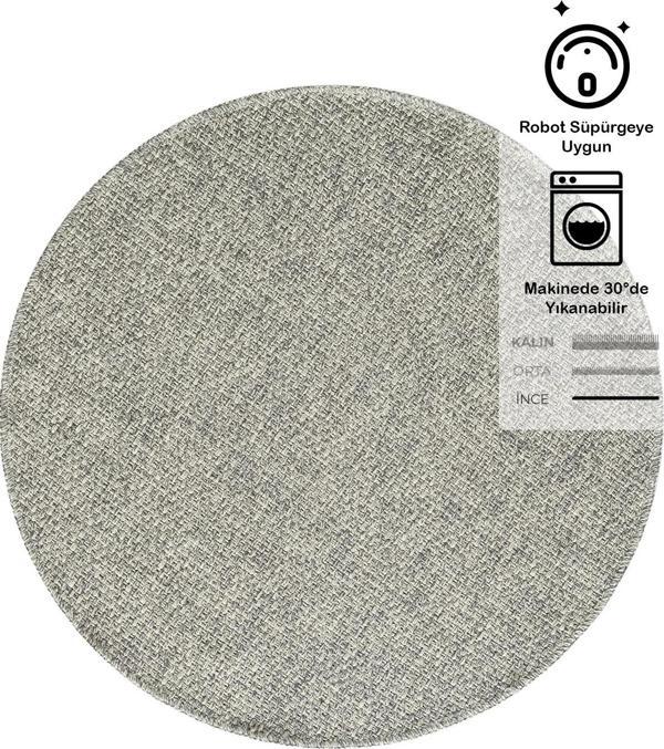 Rusticana 3103 Naturel Jüt Halı Modern Örme Yuvarlak Kilim - Image 1