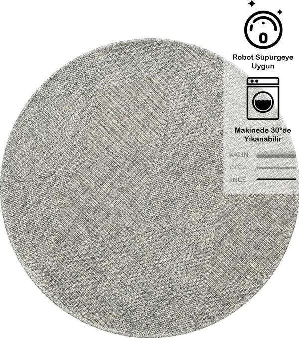 Rusticana 3104 Naturel Jüt Halı Modern Örme Yuvarlak Kilim - Image 1