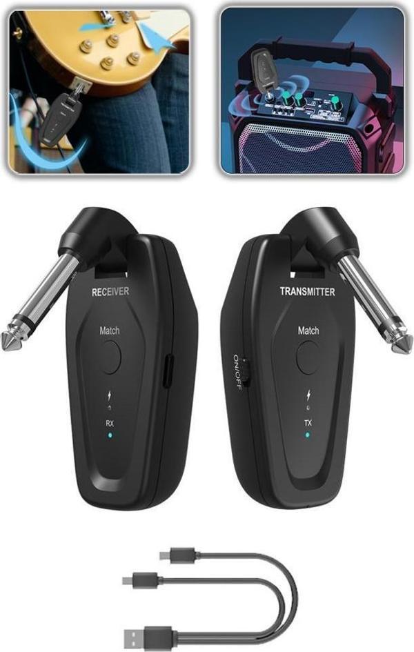 Midex EMX-112 Kablosuz Enstrüman Mikrofonu 6.35mm Alıcı ve Verici Wirelles Mikrofon - Image 1