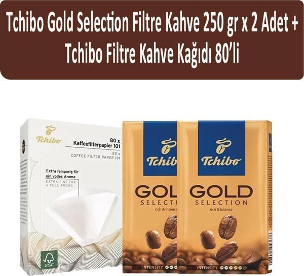Tchibo Gold Selection Filtre Kahve 250 gr x 2 Adet + Filtre Kahve Kağıdı 80'li - Image 1