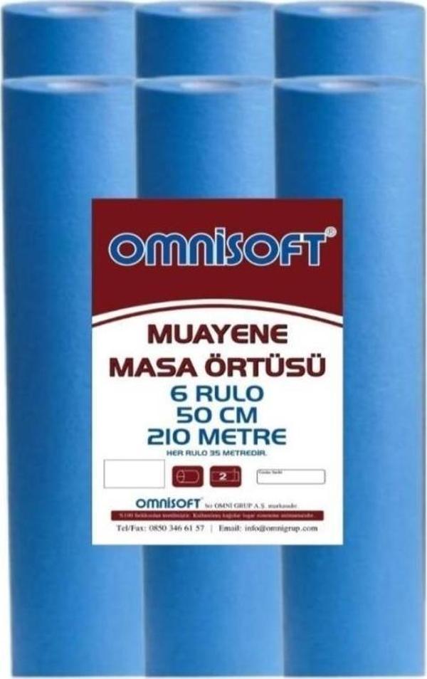 Omnisoft Mavi Sızdırmaz Lamineli Muayene Masa Örtüsü 6 Rulo 210mt - Image 1