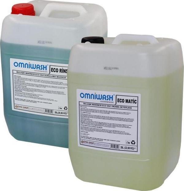 Omniwash Eco Bulaşık Makine Deterjan ve Parlatıcı Seti 20+20 Litre - Image 1