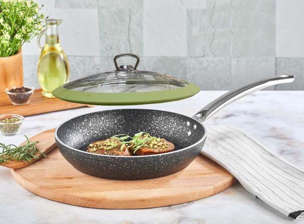 Granit Tava 26 CM Yeşil Silikon Kapaklı - Image 1