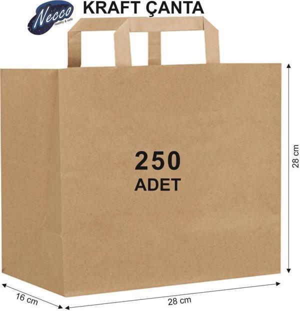 28x28x16 cm. Kraft Çanta 250 Adet - Image 1