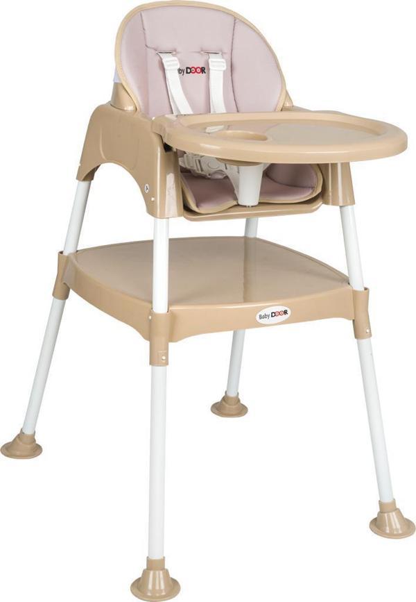 Baby Door 3105 Bambu Mama Bambu Çalışma Masalı Pedli Mama Sandalyesi Bej 3 in 1 - Image 1