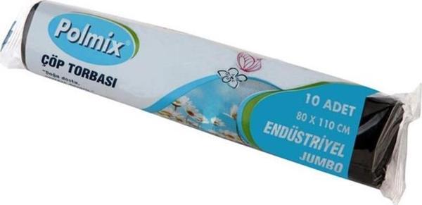 Omnipazar Polmix End Jumbo Boy Çöp Poşeti 80x110 cm 20 Rulo 200 Ad 8 Kg Siyah - Image 1