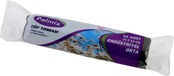 Omnipazar Polmix End Orta Boy Çöp Poşeti 55x60cm 20 Rulo 400 Ad 3 kg Siyah - Image 1