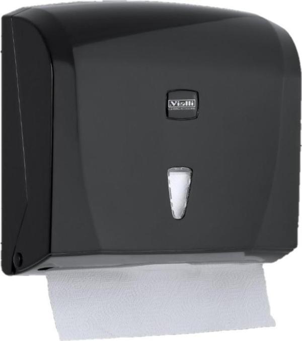 Omnipazar Vialli K20B Z Katlı Kağıt Havlu Dispenseri 200'lü Siyah - Image 1