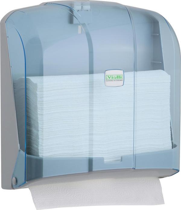 Omnipazar Vialli KH300T Z Katlı Kağıt Havlu Dispenseri 300'lü Şeffaf - Image 1