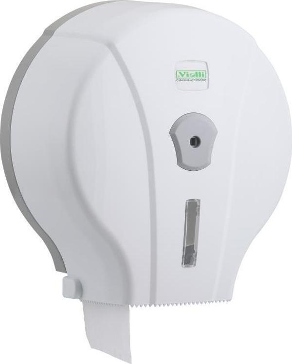 Omnipazar Vialli MJ1 Mini Jumbo Wc Tuvalet Kağıdı Dispenseri Aparatı Beyaz - Image 1