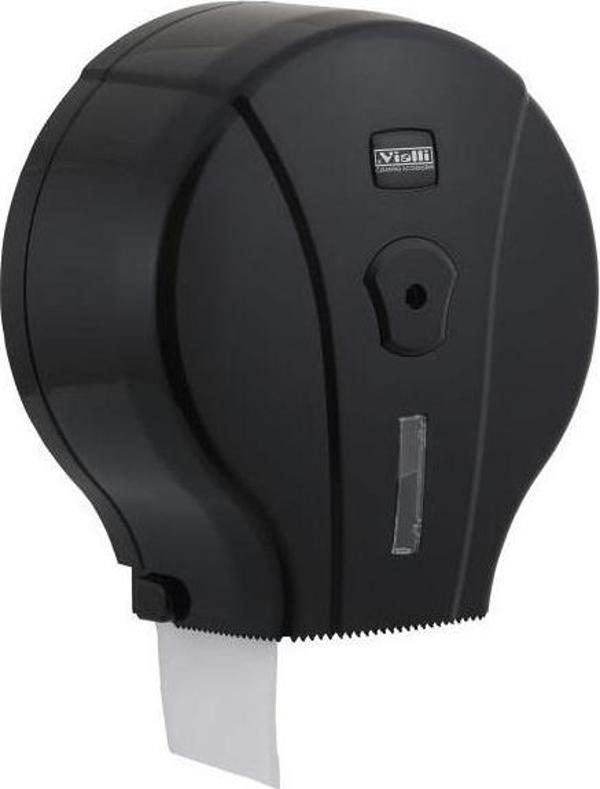 Omnipazar Vialli MJ1B Mini Jumbo Wc Tuvalet Kağıdı Dispenseri Aparatı Siyah - Image 1