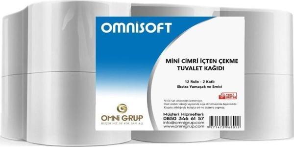 Omnisoft 3 Kg Mini Cimri İçten Çekmeli Tuvalet Kağıdı 12 Rulo - Image 1