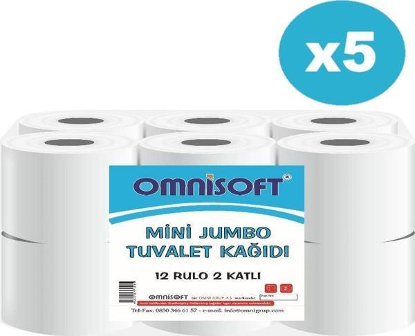Omnisoft 5 Koli Mini Jumbo Tuvalet Kağıdı 60 Rulo - Image 1