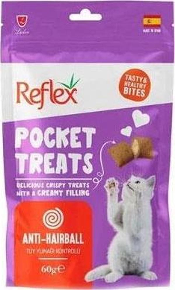 Reflex Pocket Treats Tüy Yumağı Kontrolü Yetişkin Kedi Ödül Maması 60 Gr - Image 1