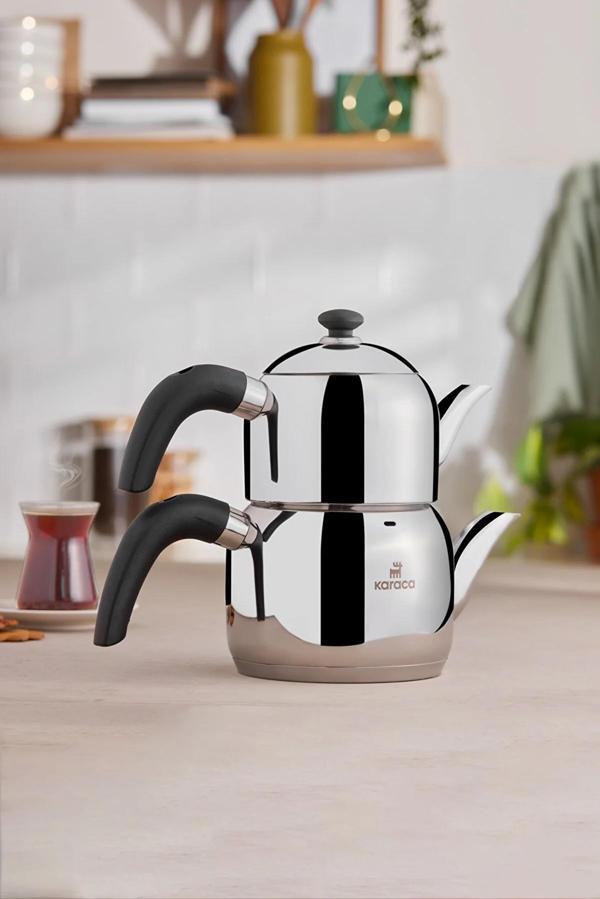 Karaca Edge Mini İndüksiyon Tabanlı Çaydanlık Takımı Black - Image 1