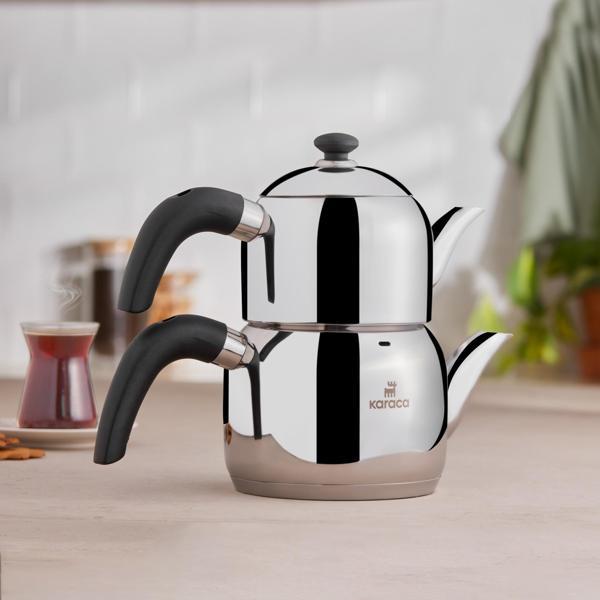 Karaca Edge Mini İndüksiyon Tabanlı Çaydanlık Takımı Siyah - Image 1