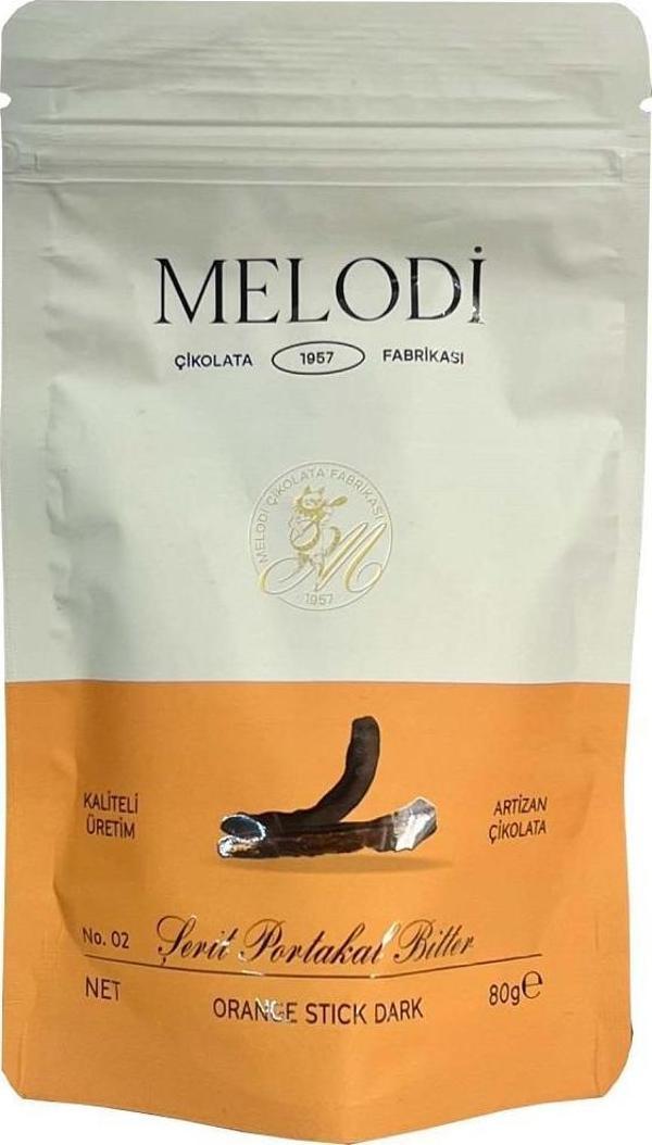 Melodi Çikolata Bitter Çikolatalı Şerit Portakal 80 gr - Image 1