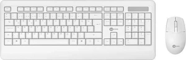 LENOVO LECOO KW200 Kablosuz Q Trk Optic Mouse Beyaz Standart Klavye - Mouse Set - Image 1
