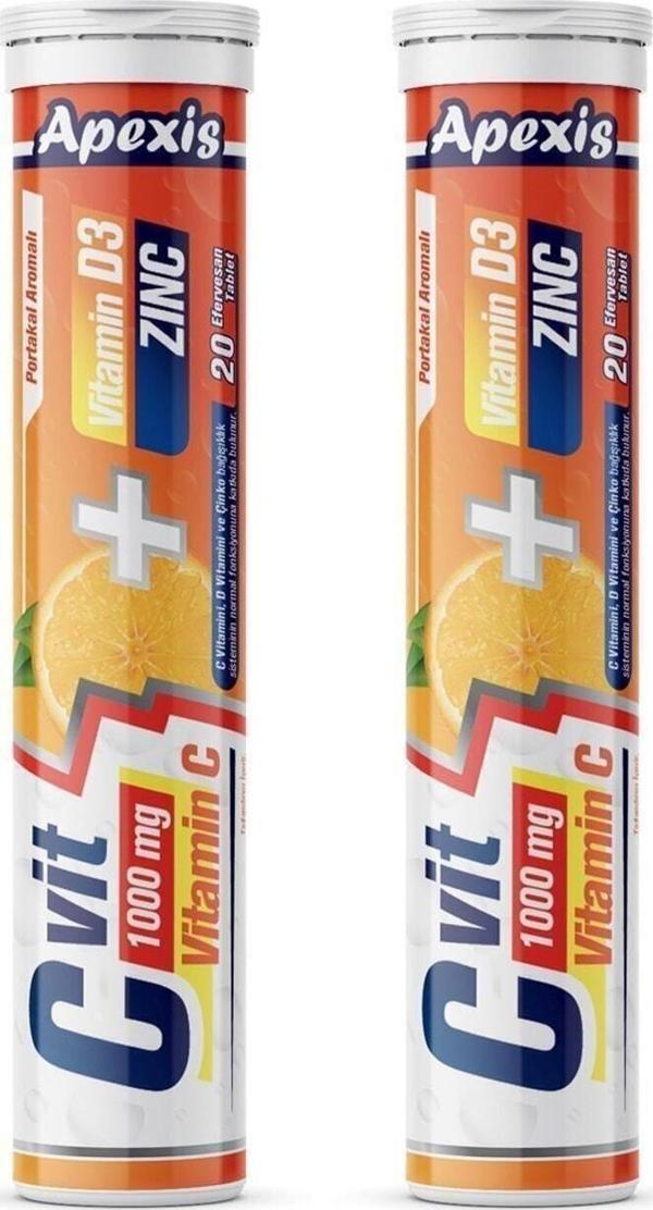 Apexis C Vit 1000 Mg C Vitamini 2*20'li Tablet - Image 1