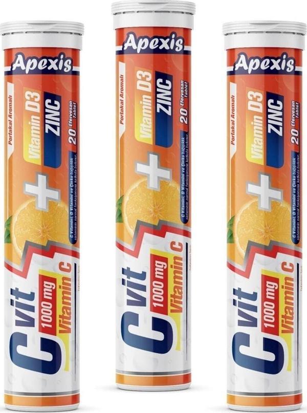 Apexis C Vit 1000 Mg C Vitamini 3*20'li Tablet - Image 1