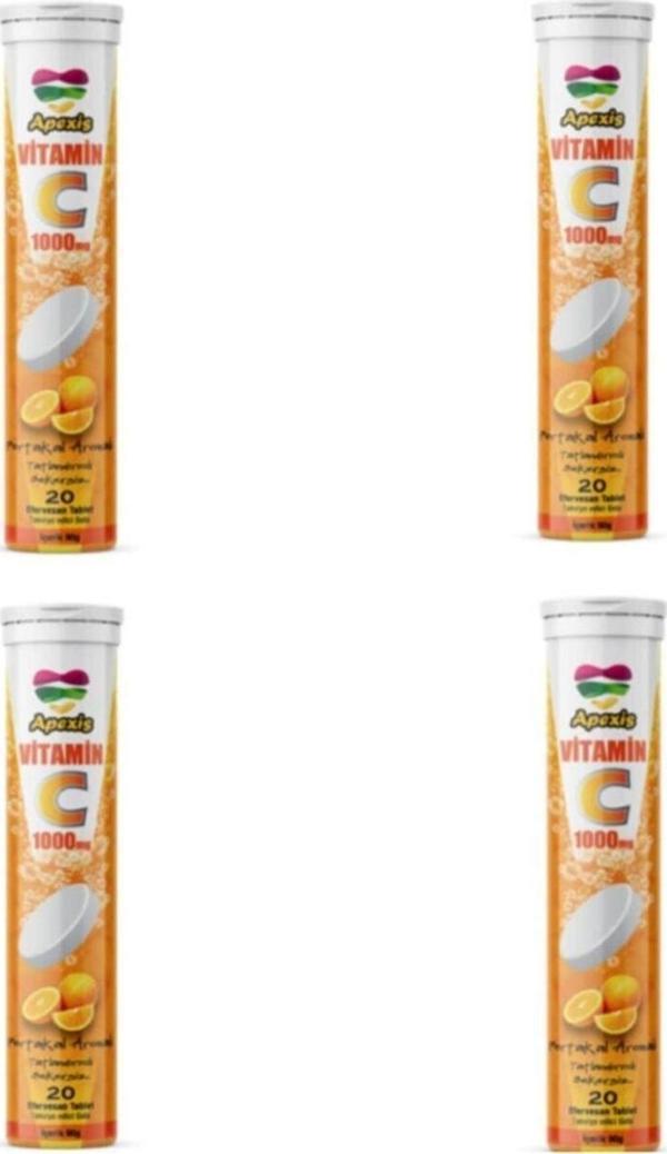 Apexis Vitamin C 20 Efervesan Tablet 4 Adet 1000 Mg - Image 1