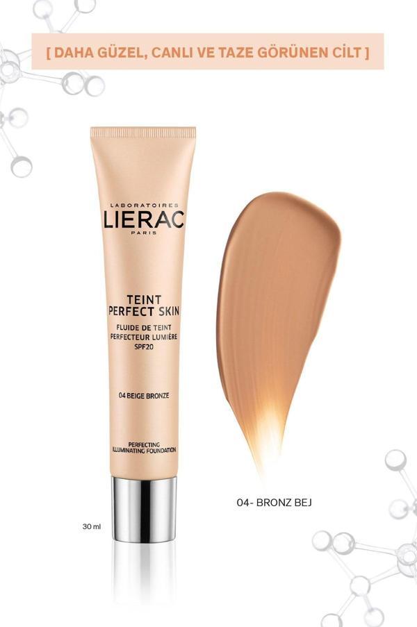 Lierac Teint Perfect Bronze Beige / 4 Mükemmel Cilt Dokusu Sağlayan, Aydınlatıcı Fluid Fondöten - Image 1