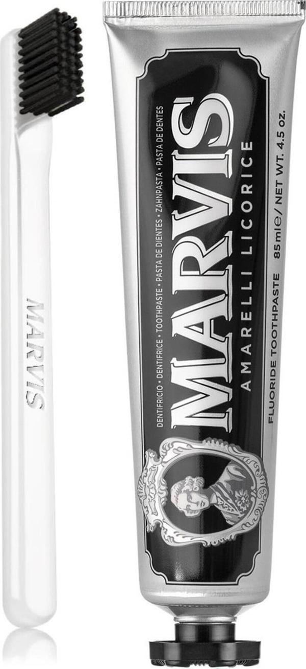 Marvis Amarelli Mint Beyazlatıcı Diş Macunu 85 ml Ve White Soft Diş Fırçası - Image 1