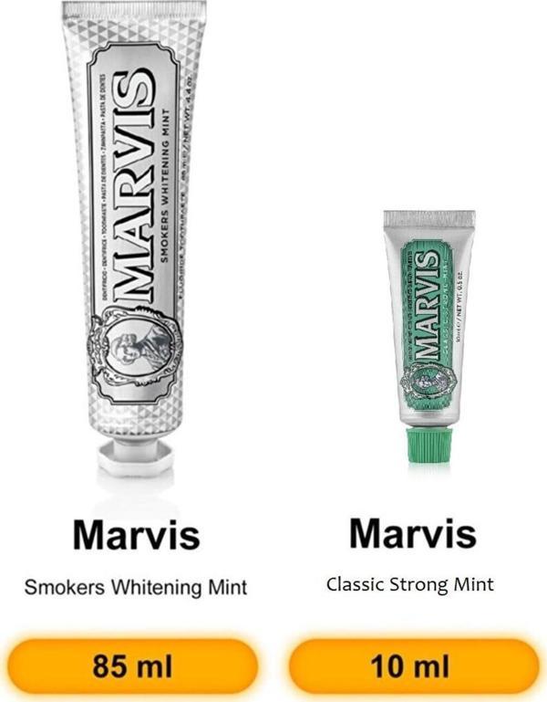 Marvis Smokers Whitening Mint Diş Macunu 85 ml Classic Strong Mint 10 ml - Image 1