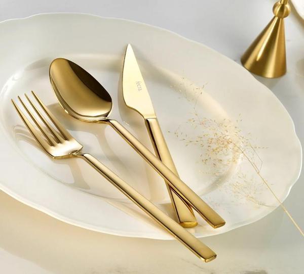 Fecra Doğa 18 Parça Gold Çatal Kaşık Bıçak Seti - Image 1
