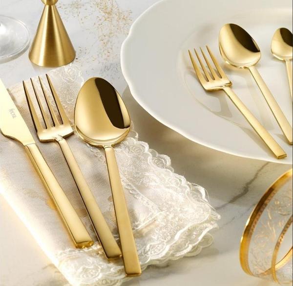 Fecra Doğa 36 Parça Gold Çatal Kaşık Bıçak Takımı - Image 1