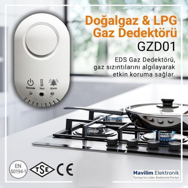 EDS GZD01 Dogalgaz ve LPG Gaz Dedektörü (12V) İgdaş ve Gazmer Onaylı - Image 1