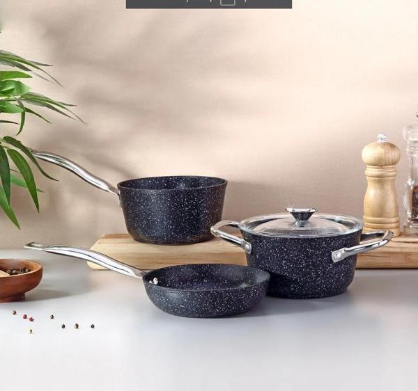 Fecra Starry 4 Parça Mini Granit Tencere Seti Metal Kulplu - Image 1