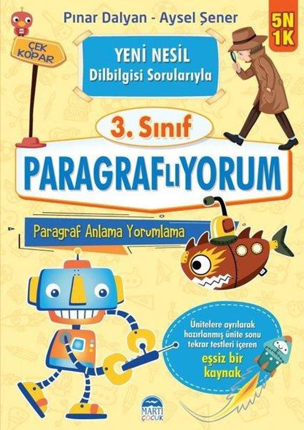 3.Sınıf - Paragraflıyorum Paragraf Anlama ve Yorumlama - Yeni Nesil Dilbilgisi Sorularıyla - Martı Yayınları Yayınevi - Image 1