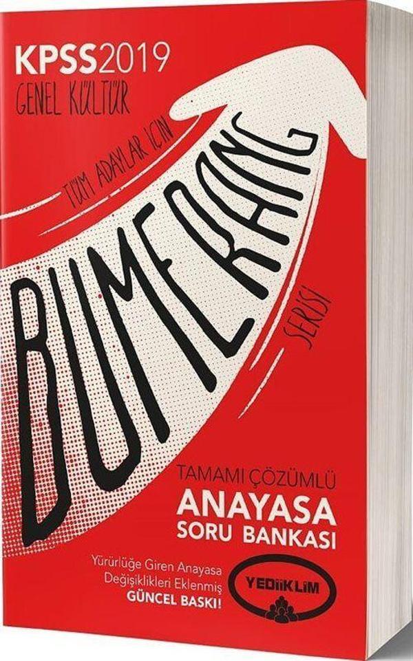 2019 KPSS Genel Kültür Bumerang Tamamı Çözümlü Anayasa Soru Bankası - Yediiklim Yayınları - Image 1