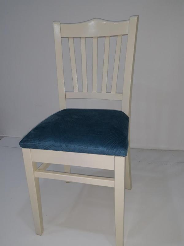 Sandalye12595 ÇITALI Kayın MODEL RETRO iskelet Mavi örgü döşeme kumaş El yapım - Image 1