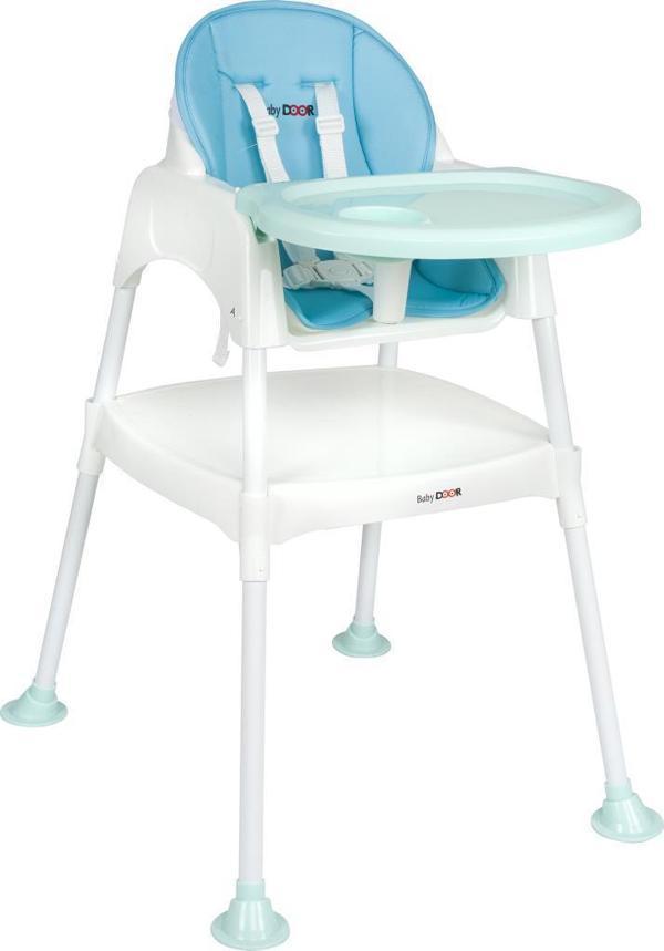 Baby Door Mama Sugar Çalışma Masalı Pedli Mama Sandalyesi Turkuaz 3 in 1 - Image 1