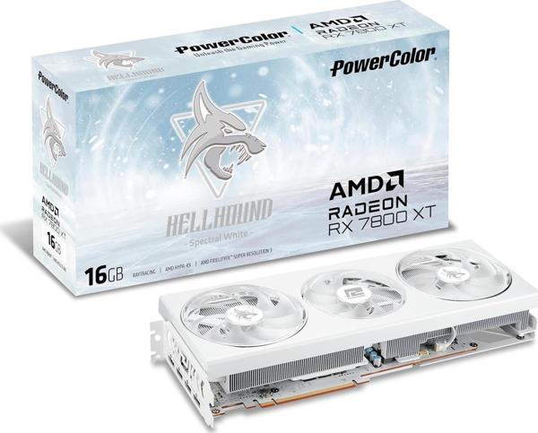 PowerColor Radeon RX7800XT Hellhound Spectral White 16GB GDDR6 256Bit HDMI/DP Ekran Kartı - Image 1